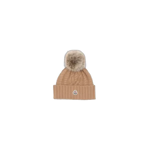 Cashmere Blend Beanie With Pom Pom