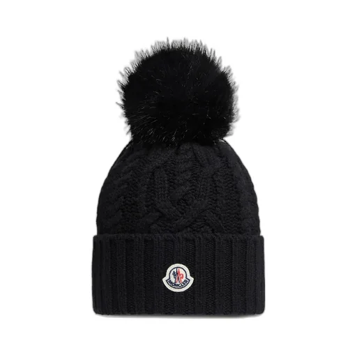 Cashmere Blend Beanie With Pom Pom