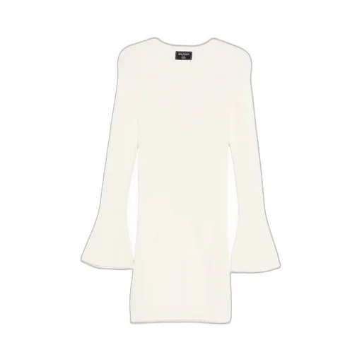 Bell-Sleeve Button-Detail Dress