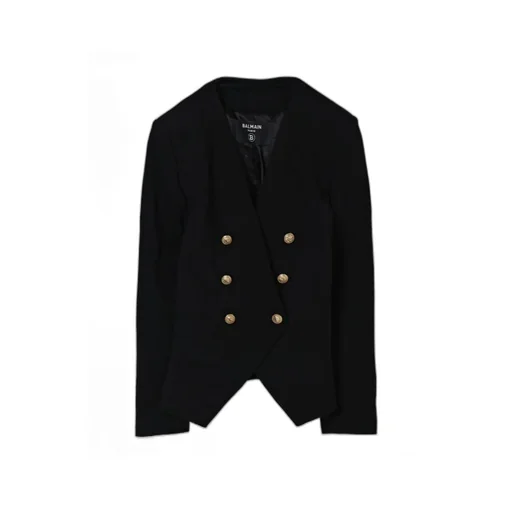 Balmain Kids Asymmetrical Hem Double Breasted Jacket