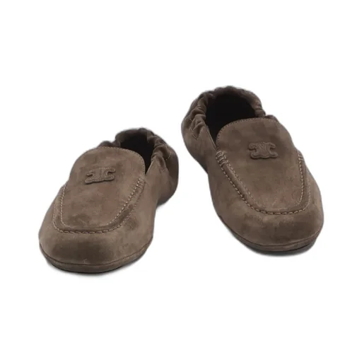 Celine Adam Loafer With Triomphe In Suede Calfskin