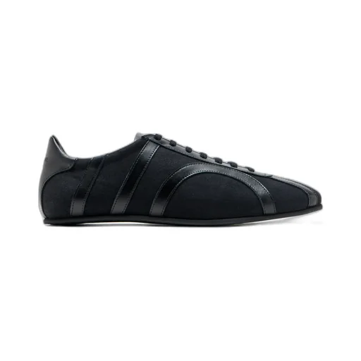 Leather-Panel Recycled-Cotton Sneakers
