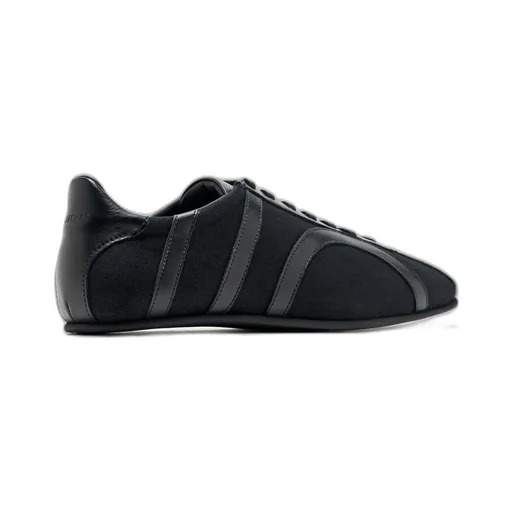 Leather-Panel Recycled-Cotton Sneakers