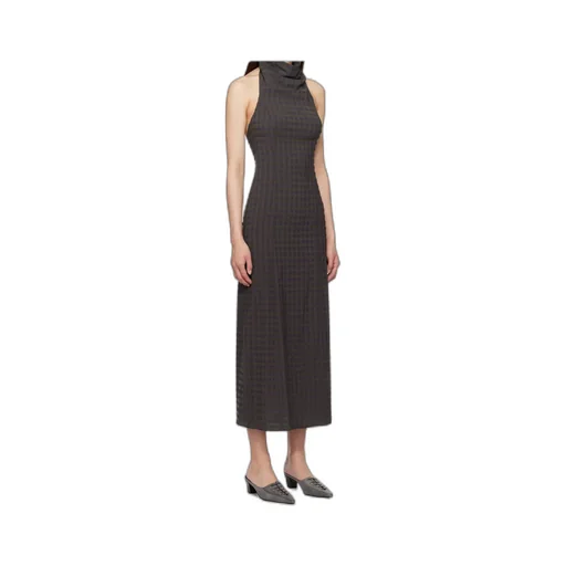 Maxi Halter-Neck Gingham Dress