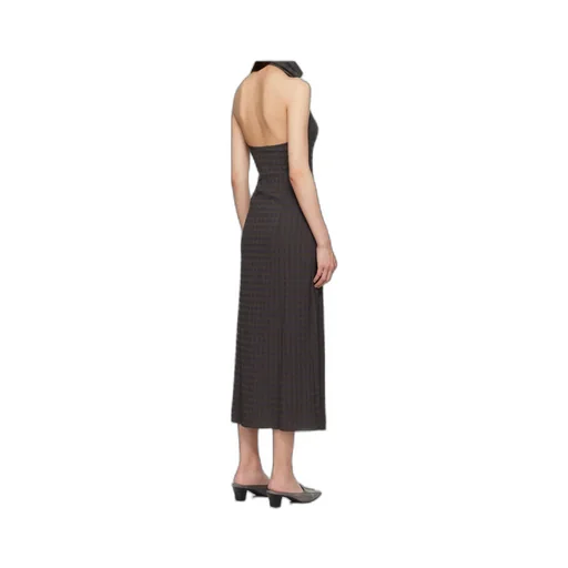 Maxi Halter-Neck Gingham Dress