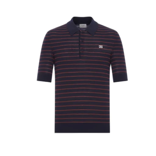 Short-Sleeved Polo Sweater In Fine Cotton
