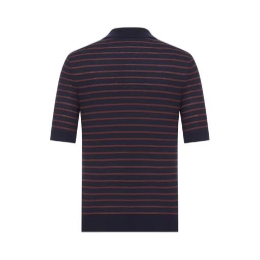 Short-Sleeved Polo Sweater In Fine Cotton