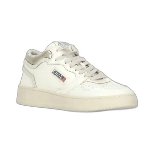 Perforated Platform Leather Sneakers