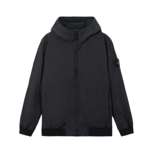 Stone Island Logo Patch Zip-Up Hooded Jacket