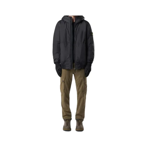 Stone Island Logo Patch Zip-Up Hooded Jacket