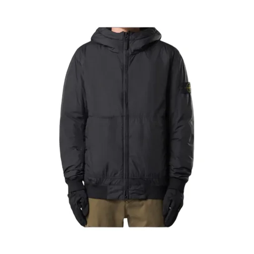 Stone Island Logo Patch Zip-Up Hooded Jacket