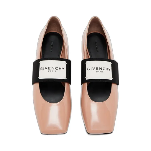Givenchy Shiny Logo Strap Flat Shoes