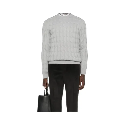 Cable-Knit Crew-Neck Sweater