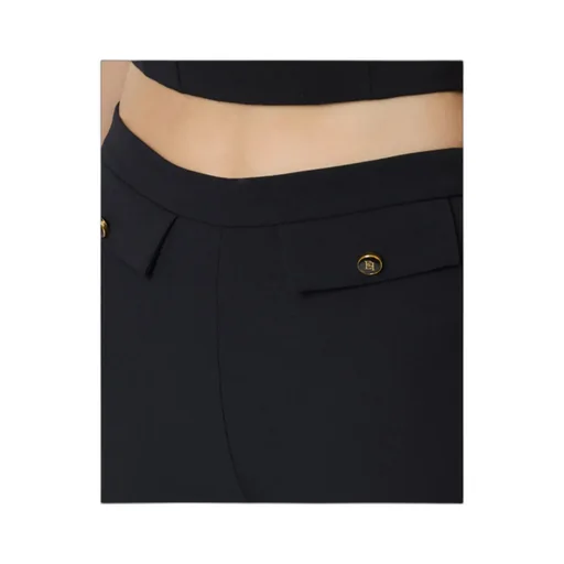 Button-Fastening Pocket Trousers
