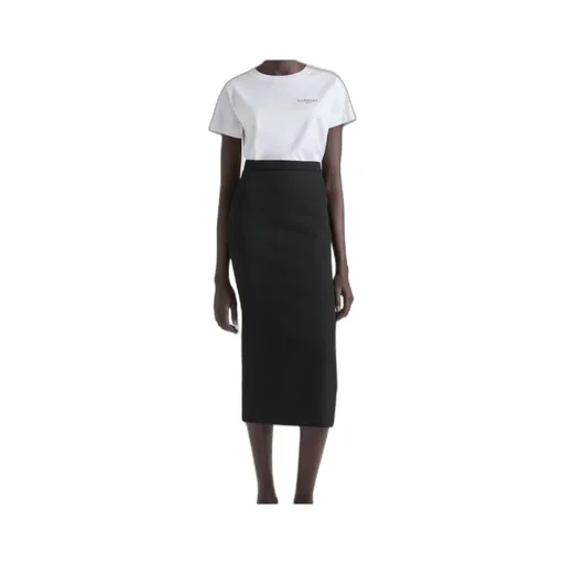 Midi Kickback Skirt In Crepe Cady