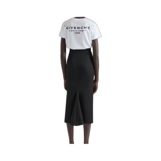 Midi Kickback Skirt In Crepe Cady