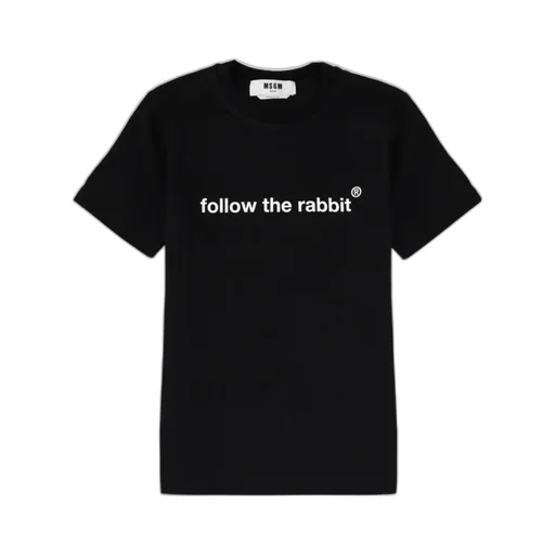 Msgm Logo Embroidered Crewneck T-Shirt