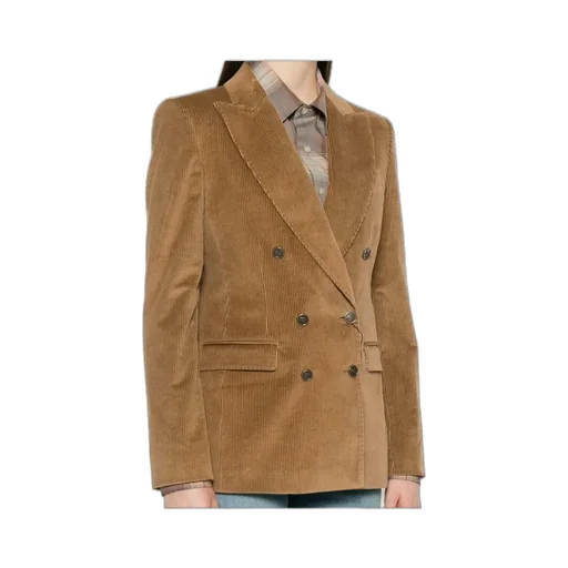 Double-Breasted Corduroy Velvet Jacket