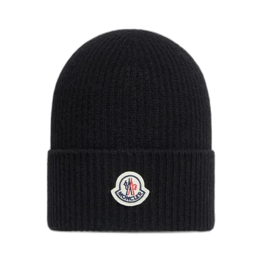 Moncler Logo Patch Knitted Beanie