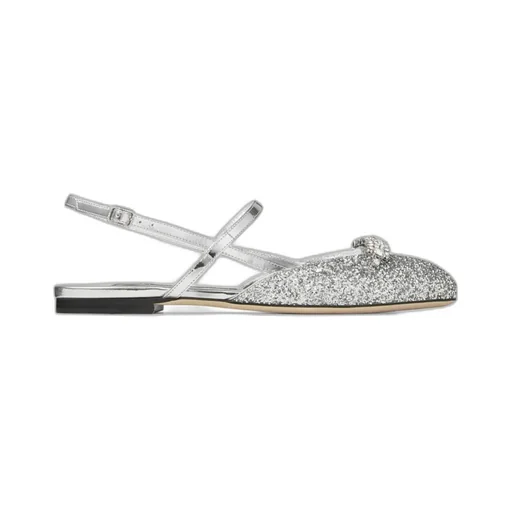 Belinda Glitter-Embellished Slingback Sandals
