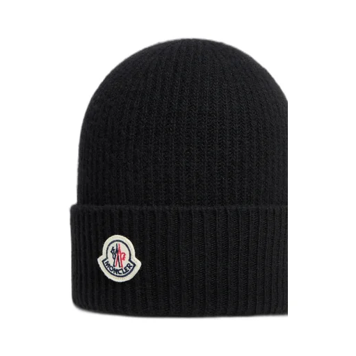 Moncler Logo Patch Knitted Beanie