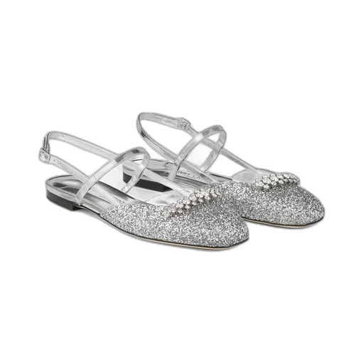Belinda Glitter-Embellished Slingback Sandals