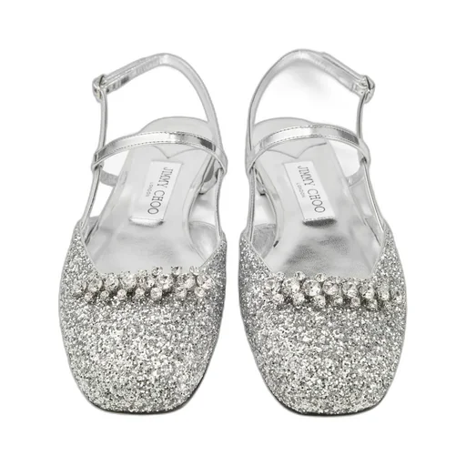 Belinda Glitter-Embellished Slingback Sandals