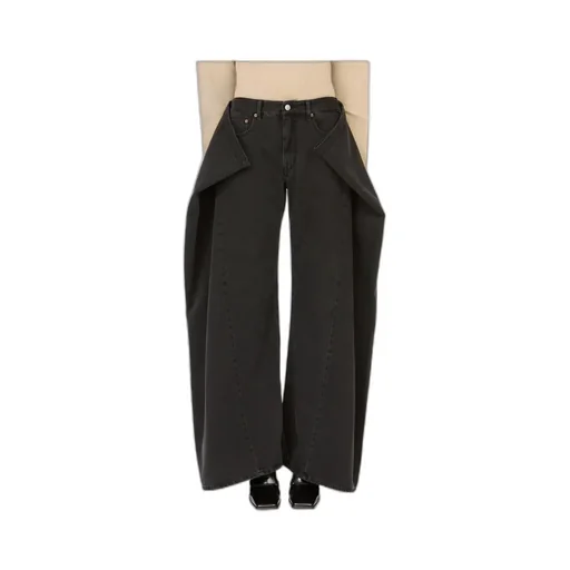 Mm6 Maison Margiela Wide-Leg Draped Jeans
