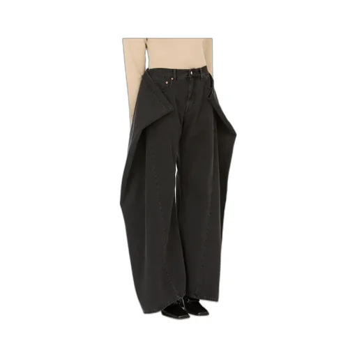 Mm6 Maison Margiela Wide-Leg Draped Jeans