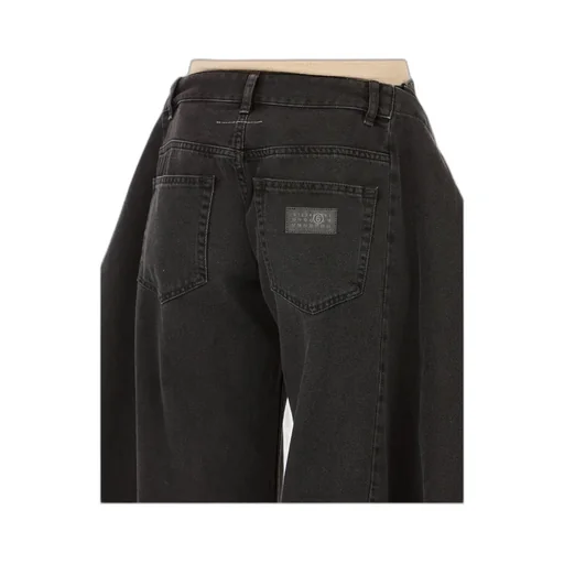 Mm6 Maison Margiela Wide-Leg Draped Jeans