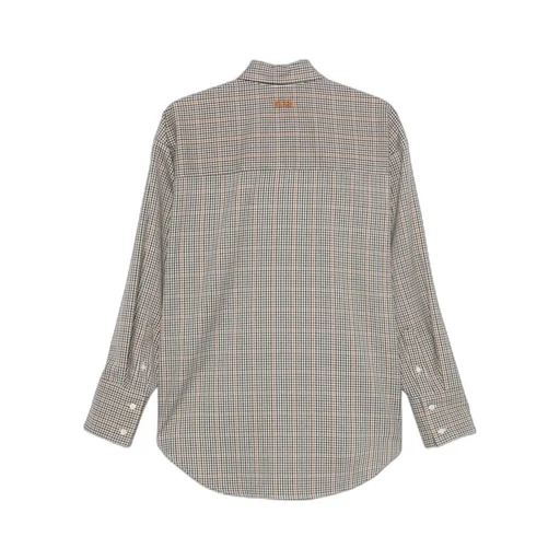 Msgm Long Sleeved Checked Embellished Shirt