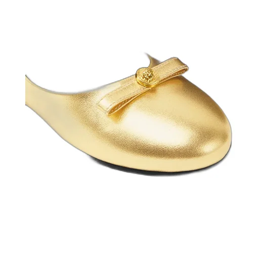 Versace Kids Gianni Ribbon Metallic Ballerinas