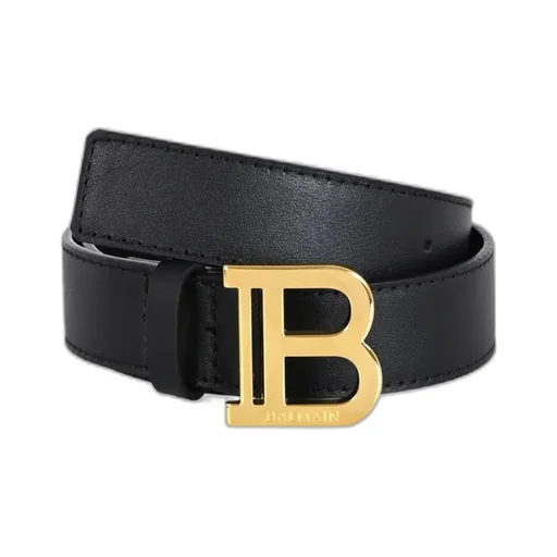 Balmain Kids Logo Engraved Buckle Belt