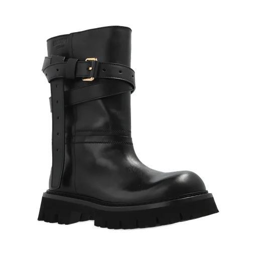 Moschino Logo Debossed Ankle Boots
