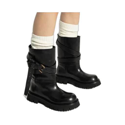 Moschino Logo Debossed Ankle Boots
