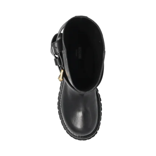 Moschino Logo Debossed Ankle Boots