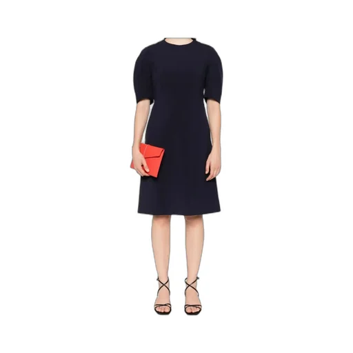 Puff-Sleeve Midi Dress
