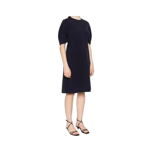 Puff-Sleeve Midi Dress