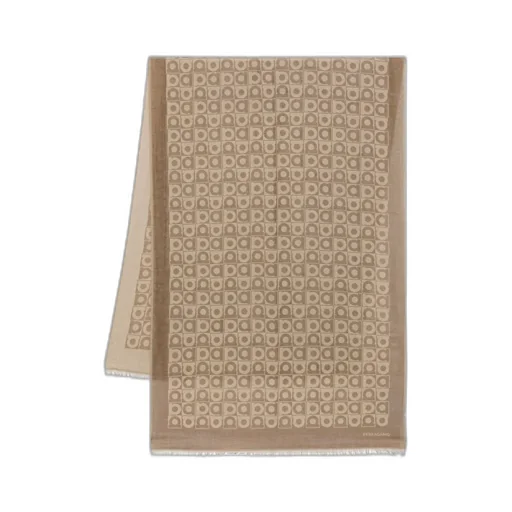 Ferragamo Monogram Frayed Edge Scarf