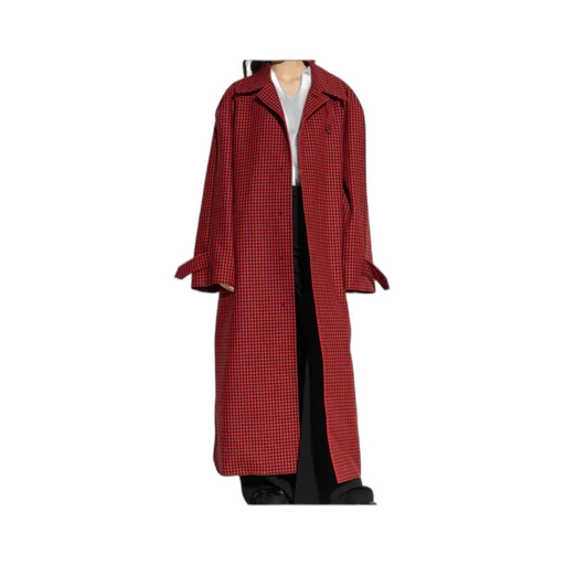 Houndstooth Pattern Long Coat