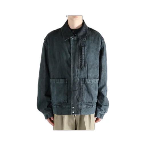 Dries Van Noten Straight Hem Denim Bomber Jacket