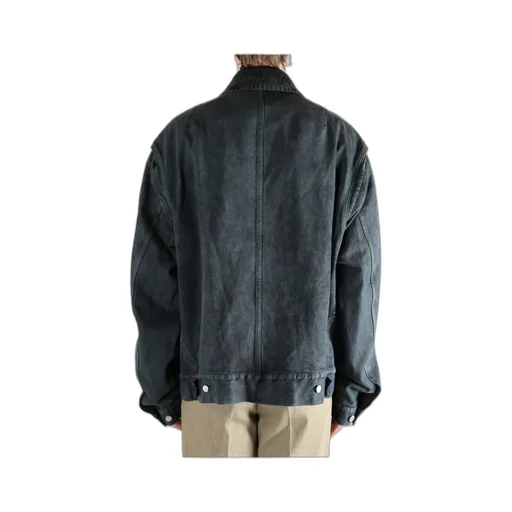 Dries Van Noten Straight Hem Denim Bomber Jacket