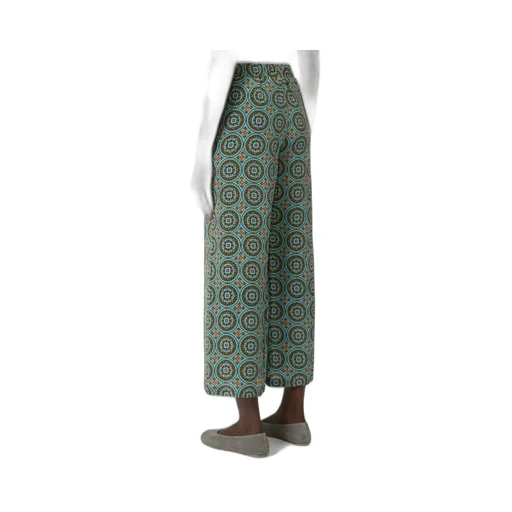 Printed Silk Cropped Trousers