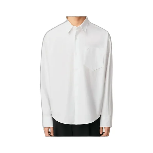 Ami Paris Ami De Coeur Logo Embossed Boxy Shirt