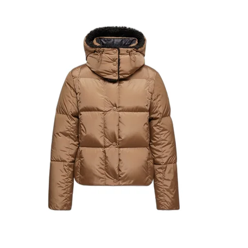 Castelnou Square-Quilted Hooded Short Down Jacket