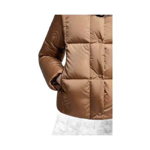 Castelnou Square-Quilted Hooded Short Down Jacket