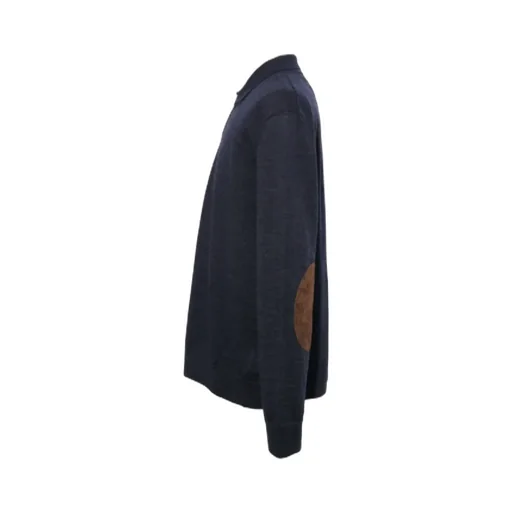 Elbow-Patch Wool Polo Shirt