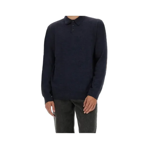 Elbow-Patch Wool Polo Shirt