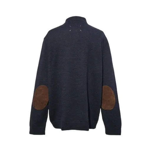 Elbow-Patch Wool Polo Shirt