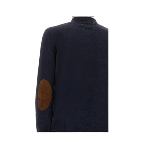 Elbow-Patch Wool Polo Shirt
